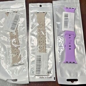 Lot of 3 Silicone Band Strap For Apple Watch iWatch Sports ALL Series 1-10 2024